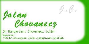 jolan chovanecz business card